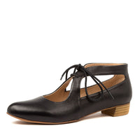 Side View Women's Django & Juliette Ewing Shoe In Black Leather Sku: Dj14396Blale