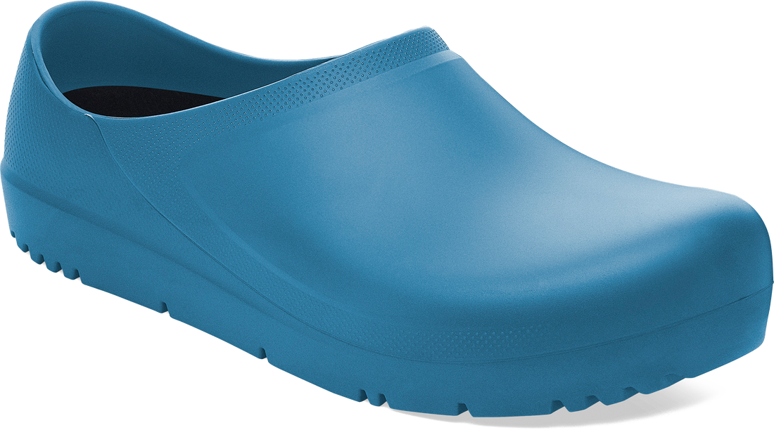 Quarter turn view Unisex Birkenstock Footwear style name Profi Birki 2.0 Regular in color INK BLUE. Sku: 1025977