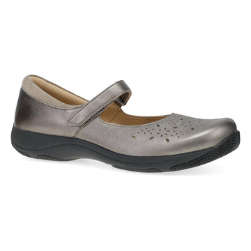 Women's Dansko Stacy in Pewter Metallic Distressed. Sku: 10401240200